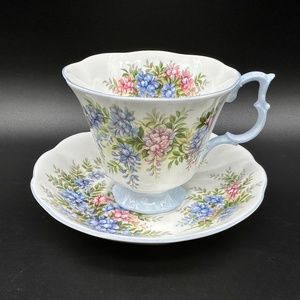 Royal Albert Blossom Time Series WisteriaTea Cup Saucer England Bone China